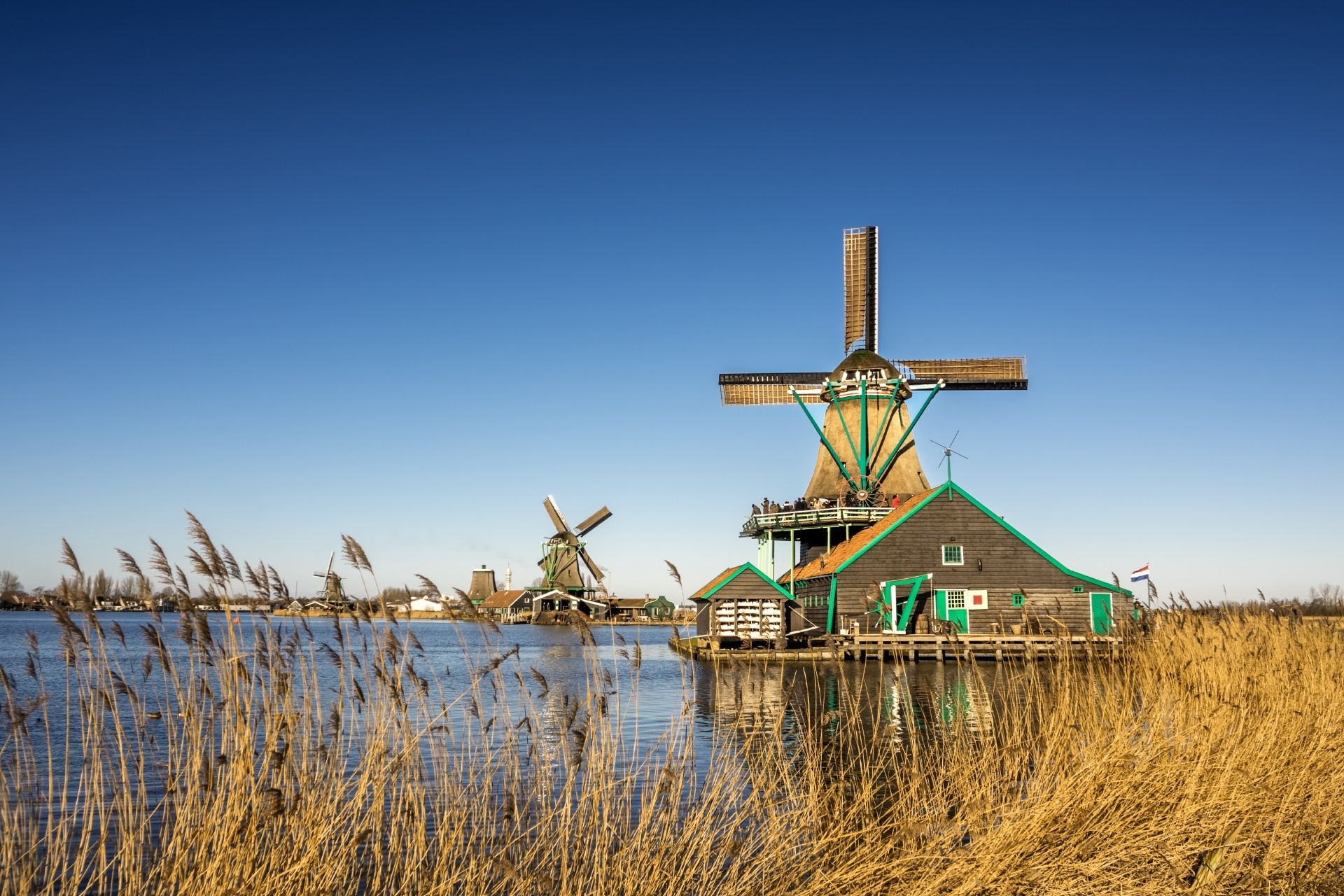 ザーンセ・スカンスの風車のある風景　オランダの風景