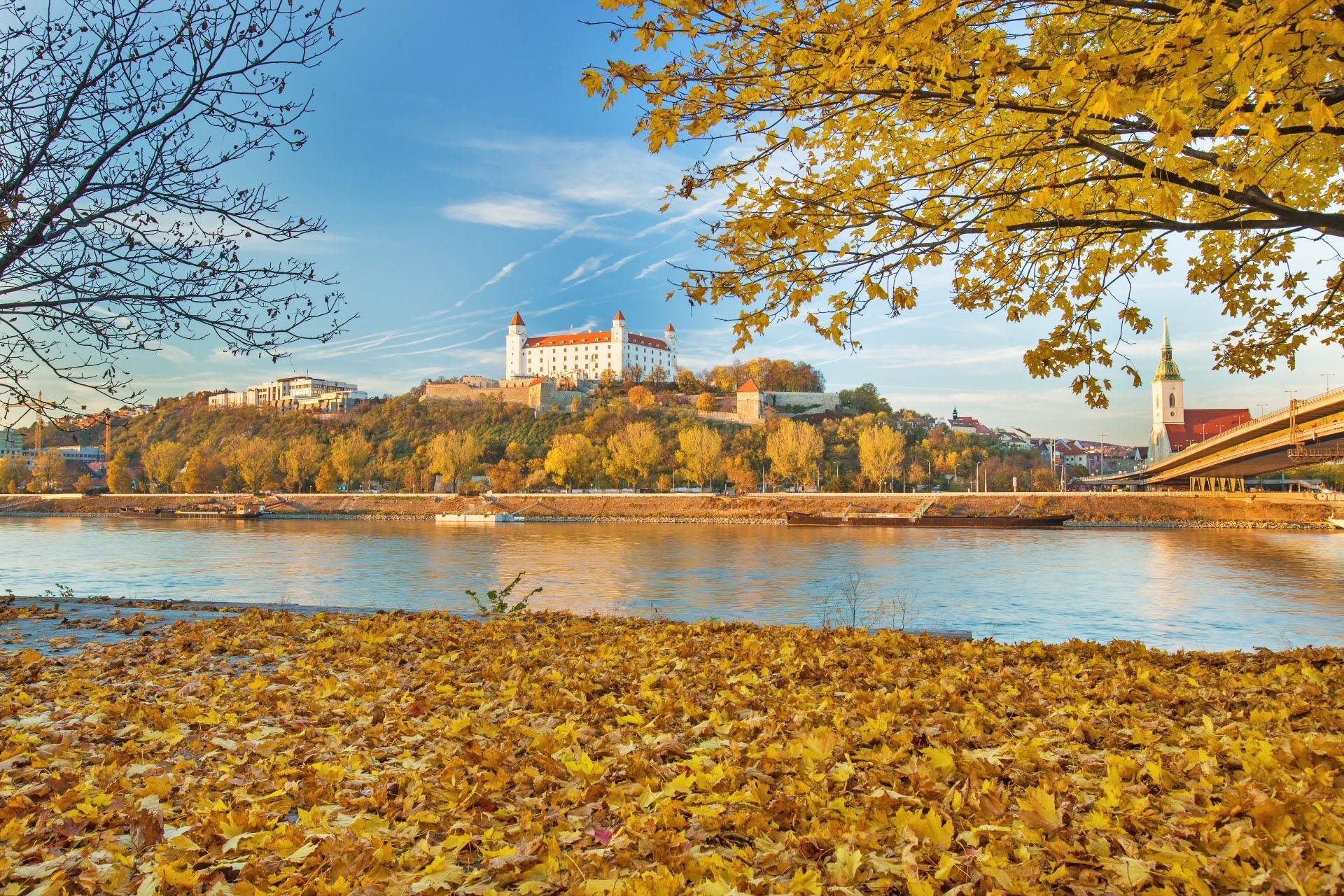 ドナウ川とブラチスラヴァ城　スロヴァキアの風景