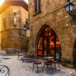バルセロナの伝統的な建築物　ポブレ・エスパニョール　スペインの風景