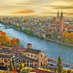 ヴェローナの夕景　イタリアの風景