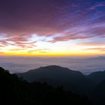 日の出前の美しい朝の風景　タイの風景