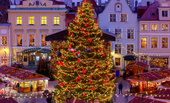 エストニアのクリスマスの風景　タリン　エストニアの風景