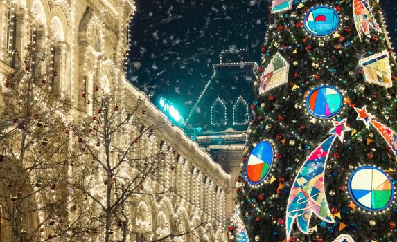 モスクワのクリスマスの風景　ロシアの風景