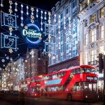 イギリスのクリスマス　ロンドン　オックスフォードストリート　イギリスの風景