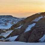 グリーンランドの夕暮れの風景　デンマークの風景