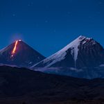 カムチャツカ半島の火山　ロシアの風景