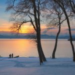 冬の夕暮れの風景
