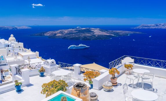 サントリーニ島の風景　ギリシャの風景