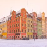 冬の朝のヴロツワフの風景　ポーランドの風景