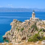 コリント湾の風景　ギリシャの風景