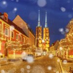 雪の降るクリスマスの夜　ヴロツワフ　ポーランドのクリスマスの風景