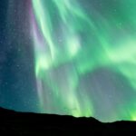 グリーンランドのオーロラ風景　グリーンランドの風景