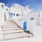 サントリーニ島の伝統的な家屋　ギリシャの風景