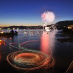 バンクーバーの夏の夜の風景　カナダの風景