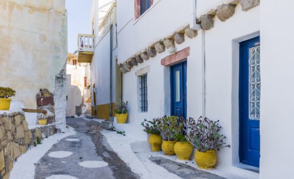 レロス島の路地　ギリシャの風景