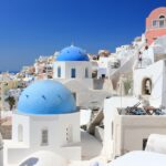 サントリーニ島の家々　ギリシャの風景