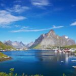 夏のロフォーテン諸島の風景　ノルウェーの風景