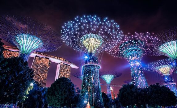 夜のガーデンズ・バイ・ザ・ベイ　シンガポールの絶景