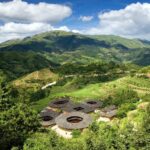 福建土楼の家と農村風景　中国の風景
