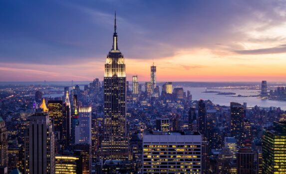 夕暮れのニューヨーク　アメリカの風景