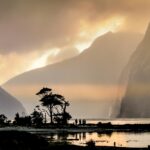 ミルフォード・サウンドの夕暮れ　ニュージーランドの風景