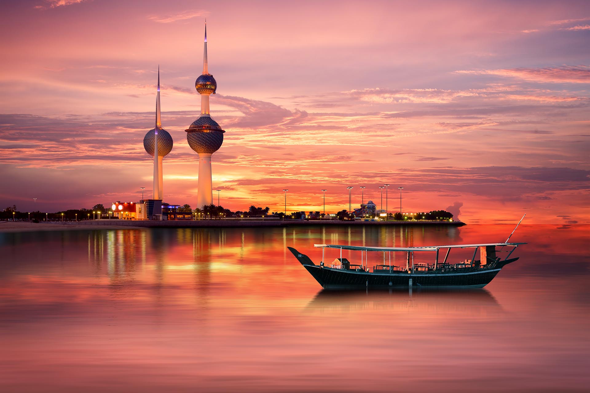 夕暮れのクウェート　クウェートの風景