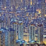 夜の香港　香港の風景