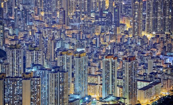 夜の香港　香港の風景