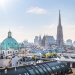 シュテファン大聖堂とウィーンの町並み　オーストリアの風景