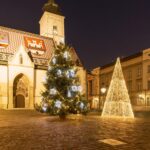 ザグレブの旧市街　聖マルコ広場のクリスマスの風景　クロアチアの風景