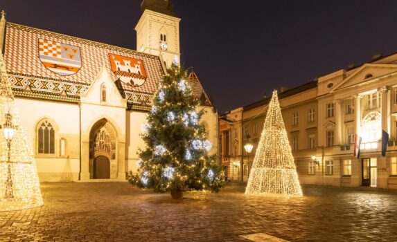 ザグレブのクリスマスの風景　クロアチアの風景