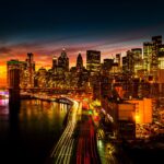 夕暮れ時のニューヨークの風景　アメリカの絶景