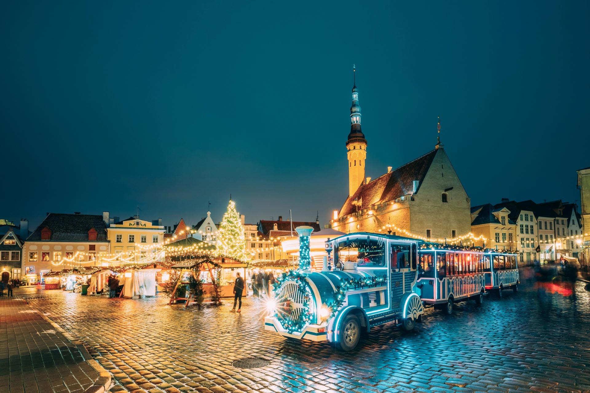 クリスマスのタリンの風景　エストニアの風景　北欧のクリスマスの風景