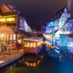 クリスマスの時期のアルザスの風景　フランスの風景