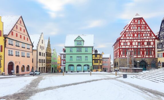 冬のローテンブルク・オプ・デア・タウバーの風景　ドイツの風景