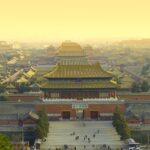 北京　夕暮れの紫禁城　中国の風景