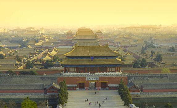 北京　夕暮れの紫禁城　中国の風景