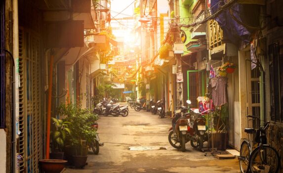 ホーチミンの路地　ベトナムの風景