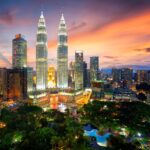 夕暮れのクアラルンプール　マレーシアの風景