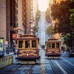 サンフランシスコ　ケーブルカーのある風景　アメリカ合衆国の風景