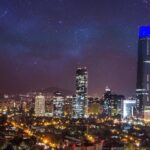 サンティアゴの夜景　チリの風景