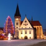 クリスマス・シーズンのバルデヨフ　市庁舎広場　スロバキアの風景