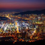 釜山の夜の風景　韓国の風景