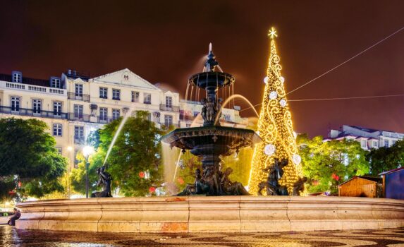 リスボンのクリスマス風景　冬のポルトガルの風景