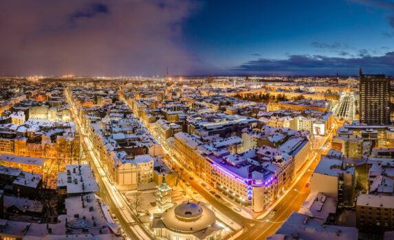 冬のリガ　ラトビアの風景