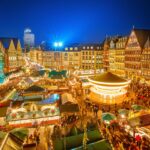 フランクフルト旧市街のクリスマスの風景　ドイツのクリスマスの風景