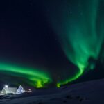 グリーンランドのオーロラ　グリーンランドの風景