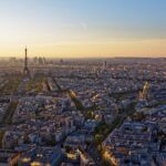 トゥール・モンパルナスから見た夕暮れのパリの街並み　フランスの風景