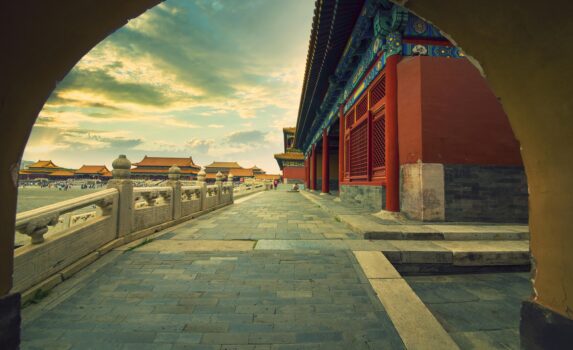 夕暮れの紫禁城　中国の風景