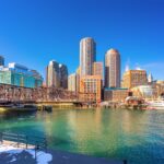 冬の朝のボストンの街並み　アメリカ合衆国の風景
